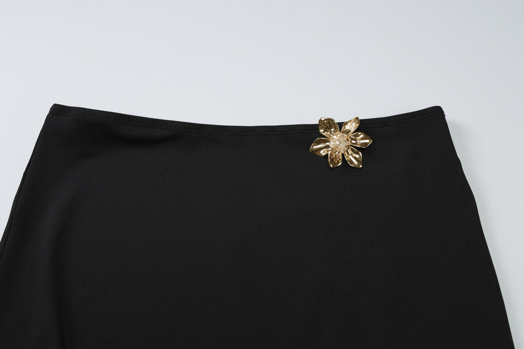 Slim Oblique Shoulder Skirt Suit