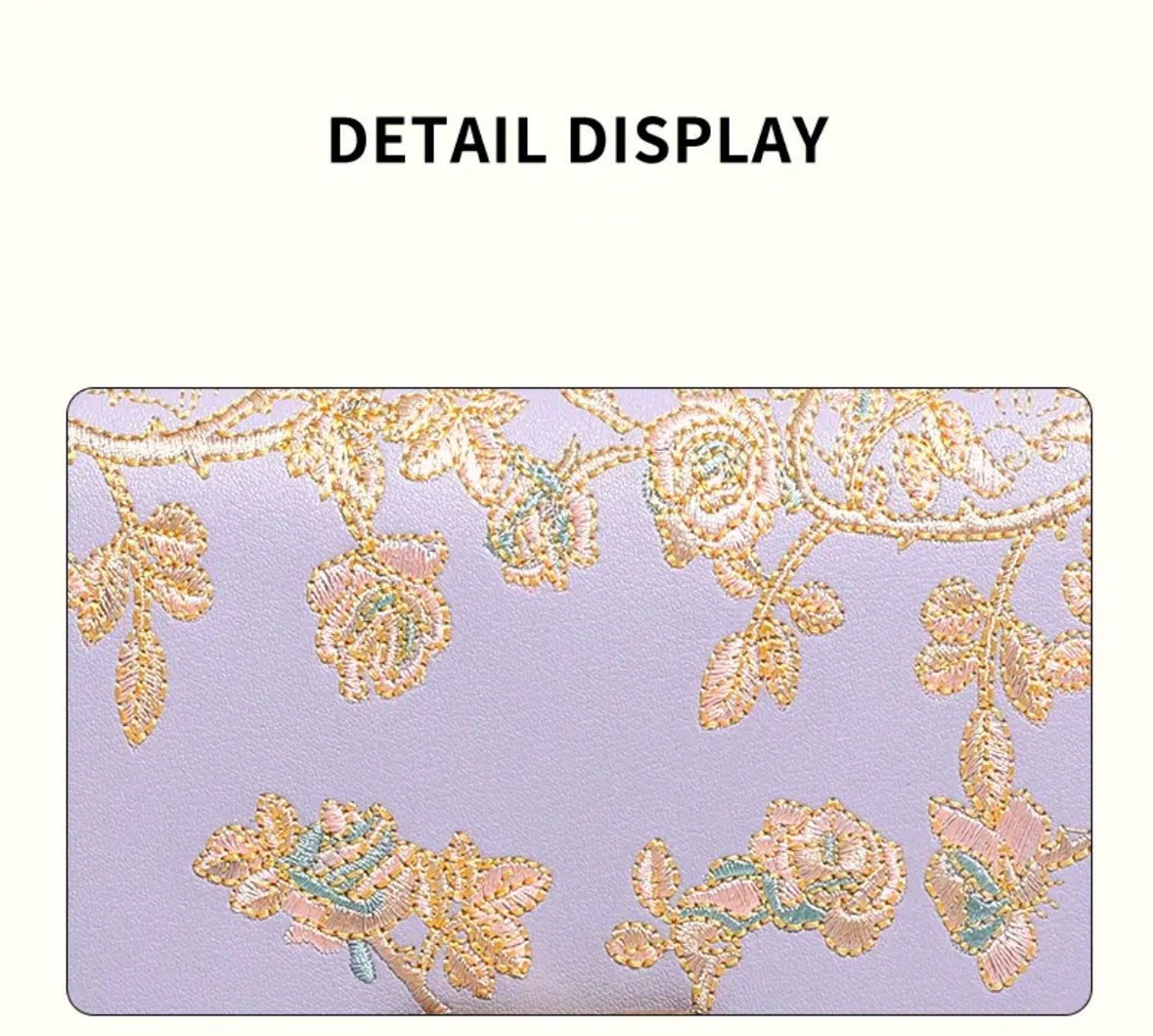 Ladies Cowhide Embroidery Bamboo Handbag