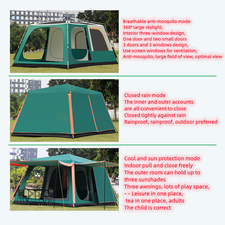 Outdoor Fully Automatic Aluminum Pole Camping Tent