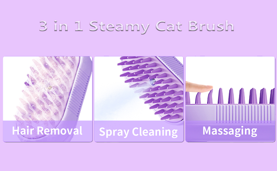 3-in-1 Cat & Dog Steam Brush