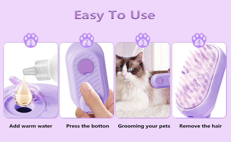 3-in-1 Cat & Dog Steam Brush